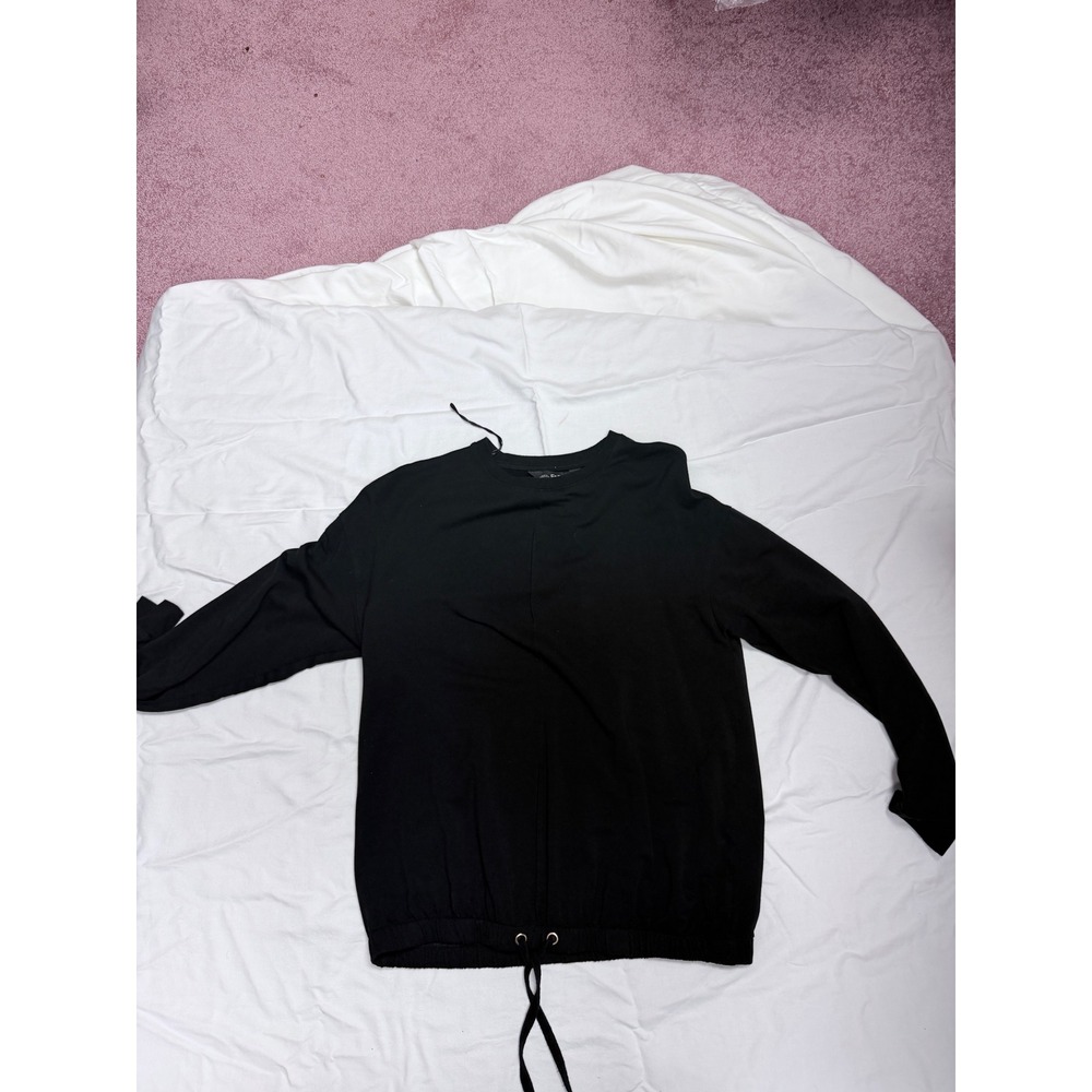 F&F Womens Black Long Sleeve Drawstring Hem Sweatshirt Size US 6 UK 10